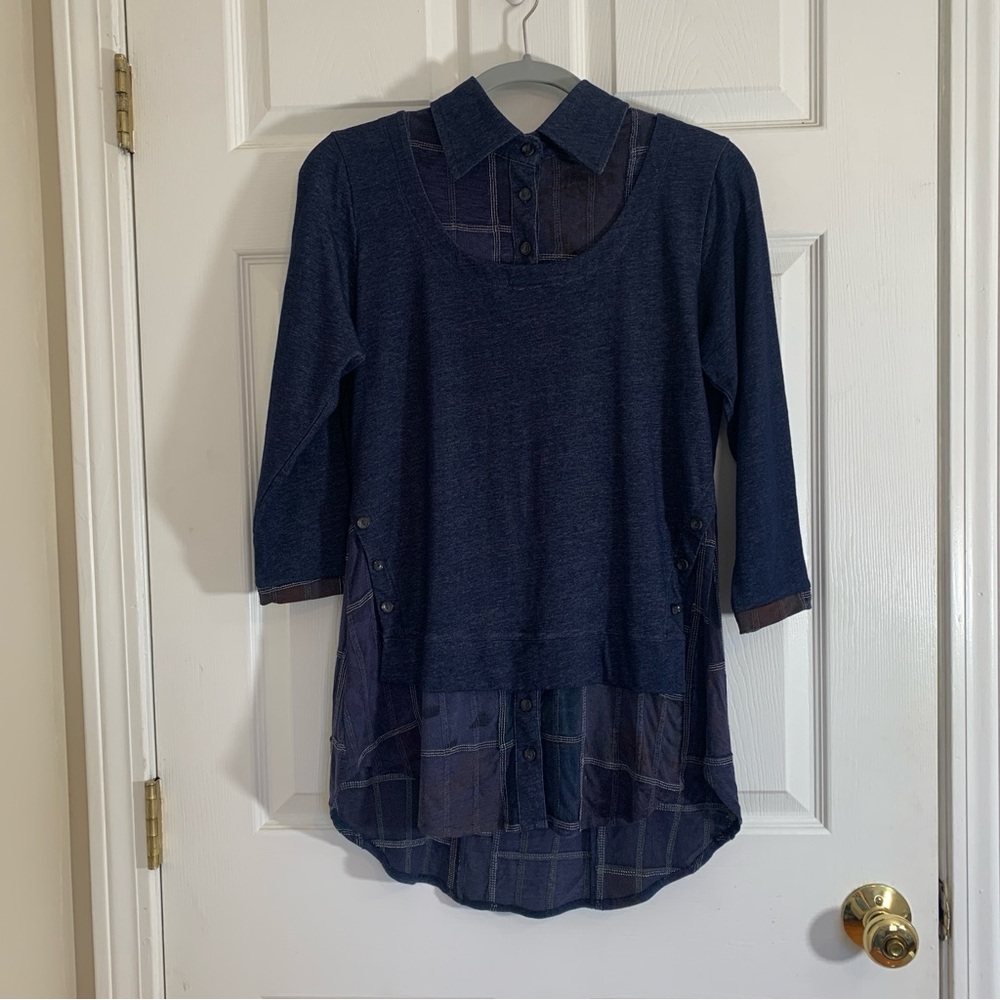 Parsley & Sage Hi-Low Denim long Sleeves tunic Small